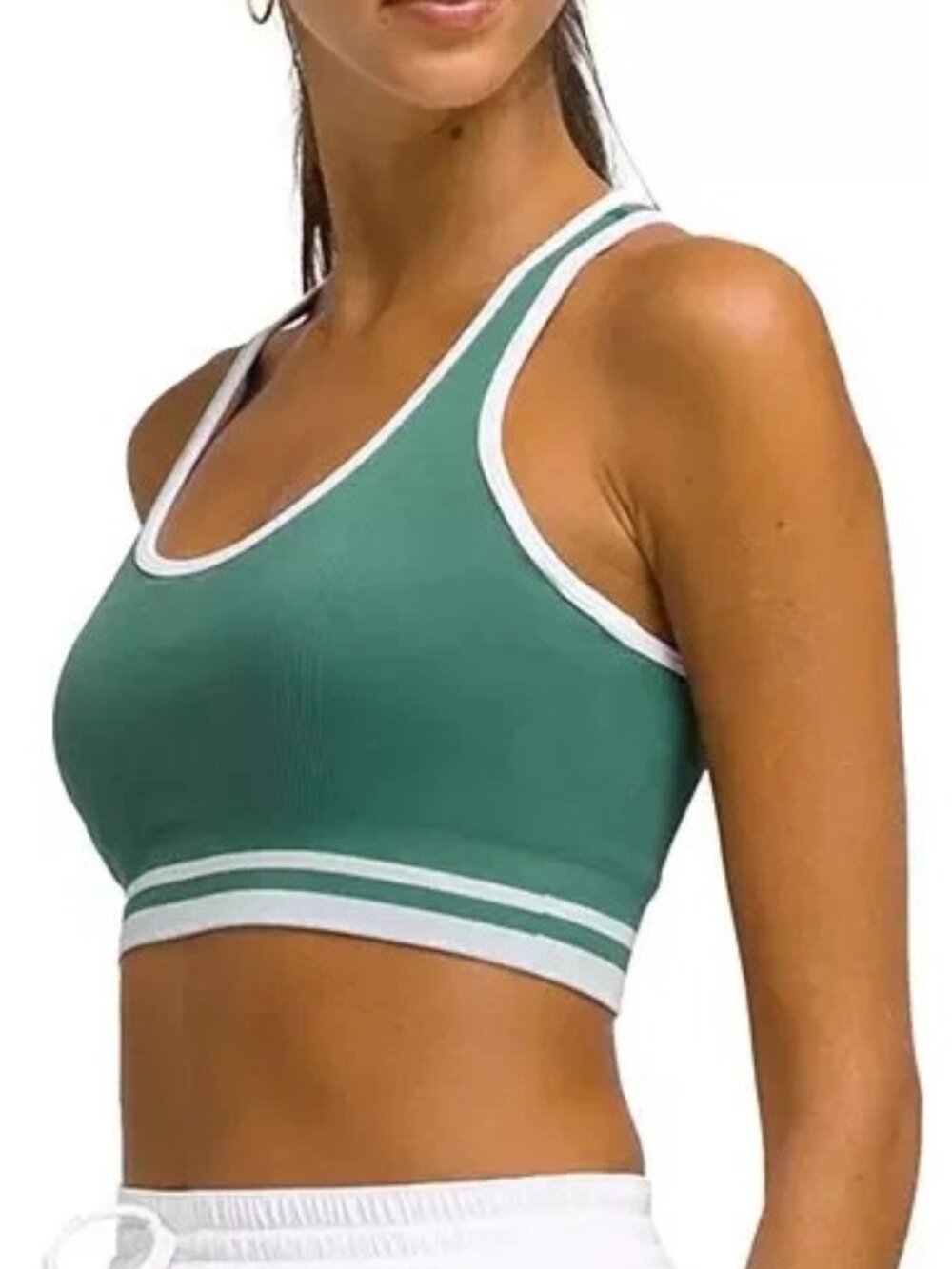 HALARA Green White YOGA Tennis crop CAMI Bralette Tank Top *MEDIUM* B113